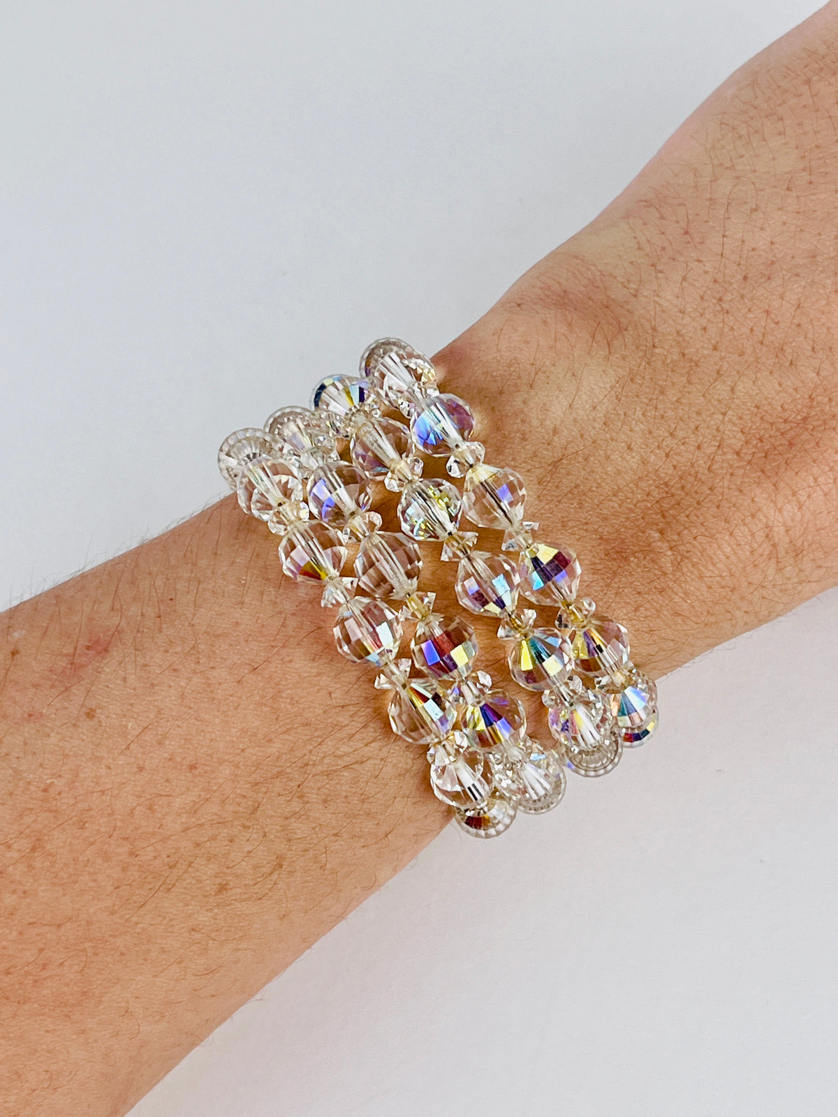 Vintage 1950s Faceted Crystal Bracelet