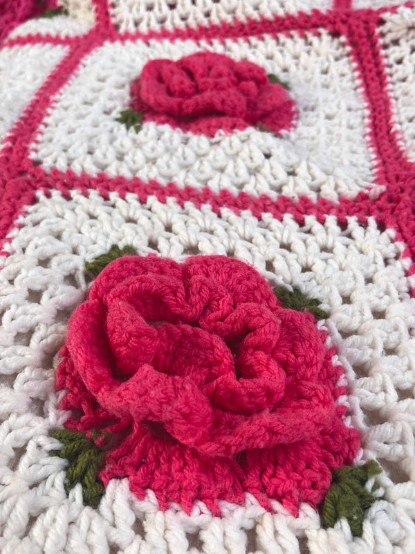 Vintage Handmade Crochet Blanket