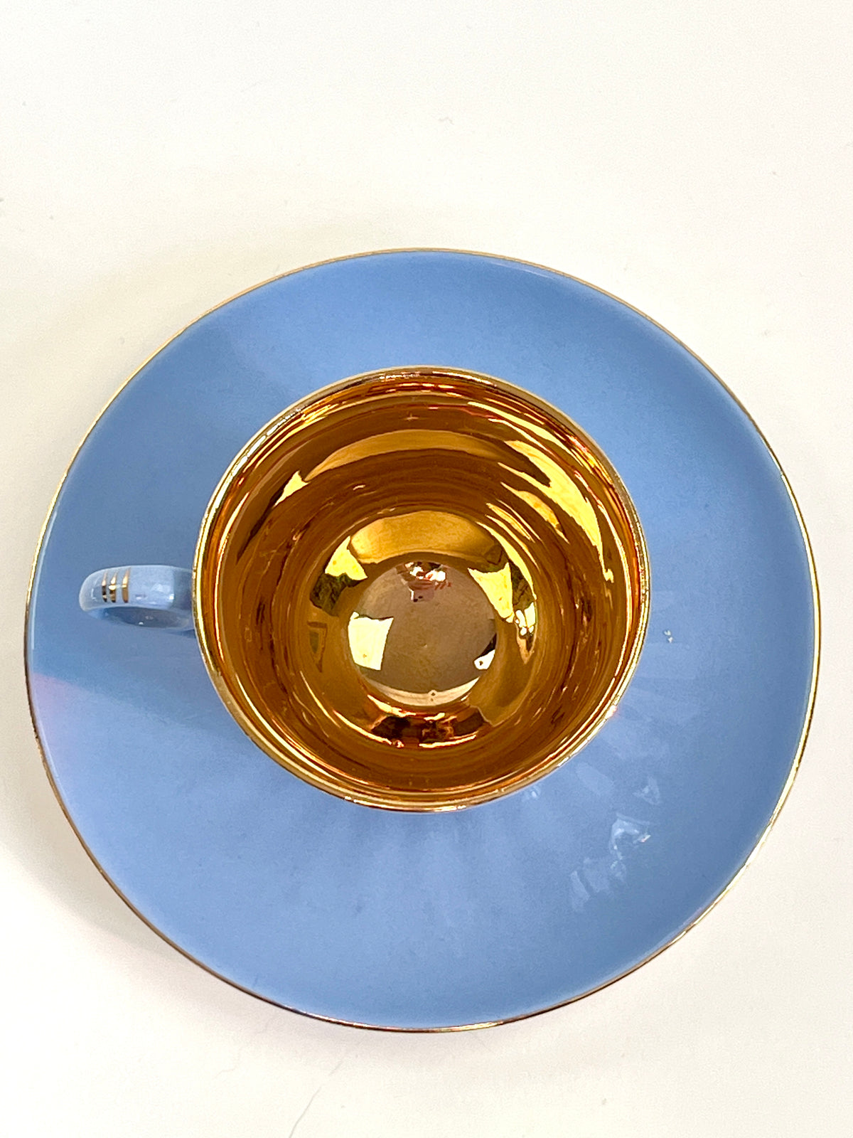Vintage 22k Gold-Plated Porcelain Demitasse Cup & Saucer, made in Norway