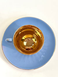 Vintage 22k Gold-Plated Porcelain Demitasse Cup & Saucer, made in Norway