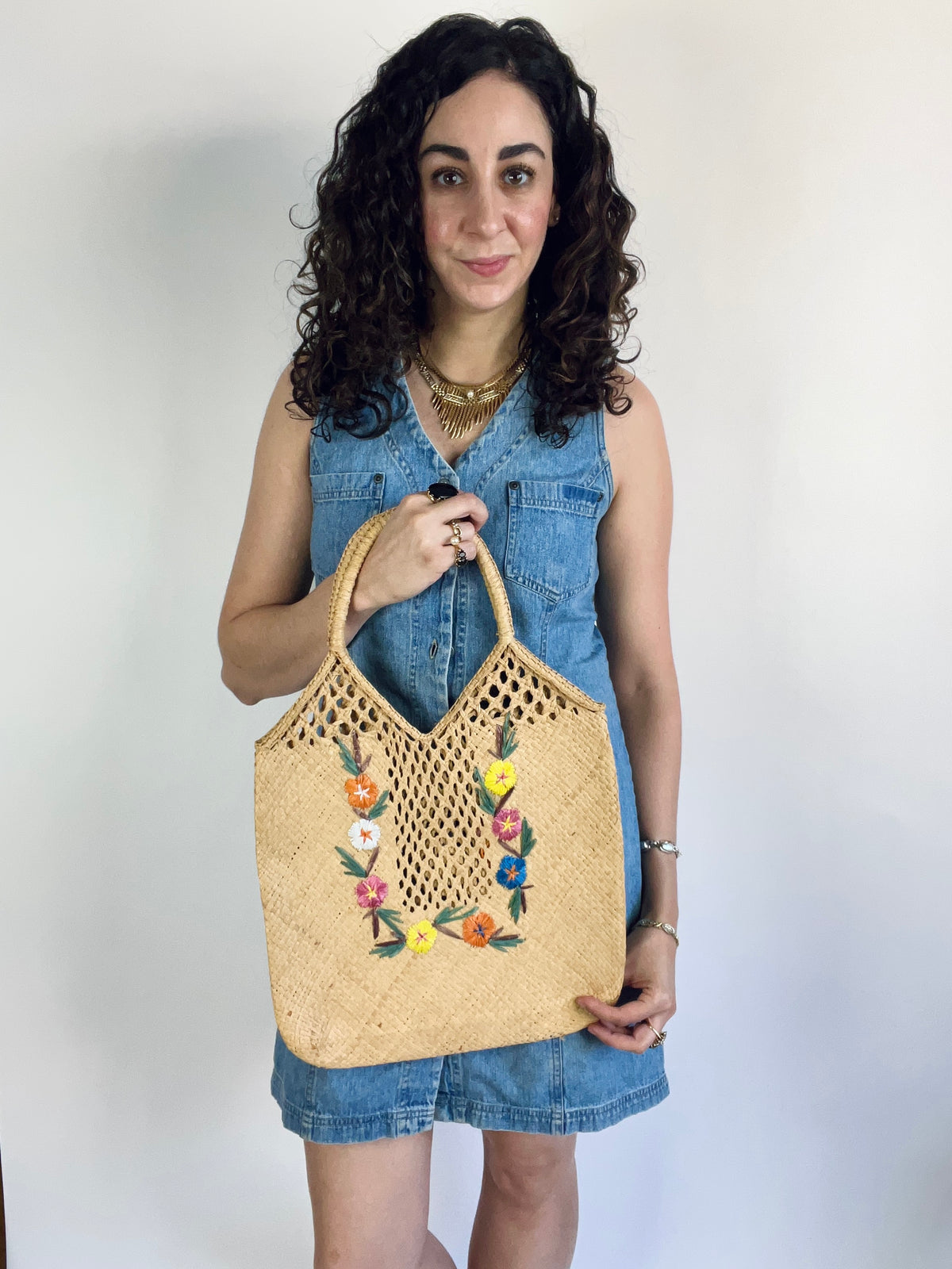 Vintage Woven Raffia Bag