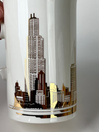 Vintage Gold-Plated Chicago Skyline Coffee Cups by Marshall Field’s