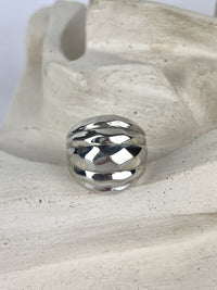 Modernist Sterling Textured Dome Ring