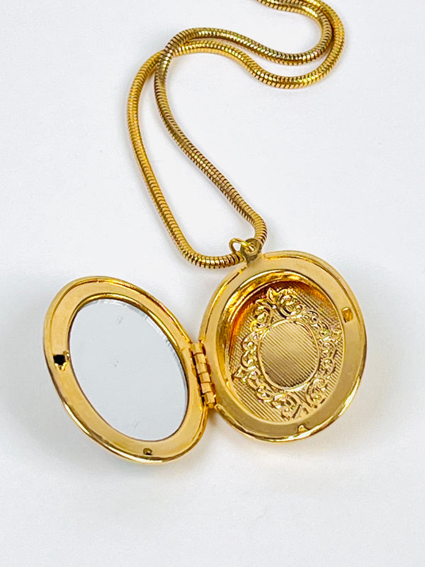 Vintage Cloisonné Unicorn Locket & Mirror