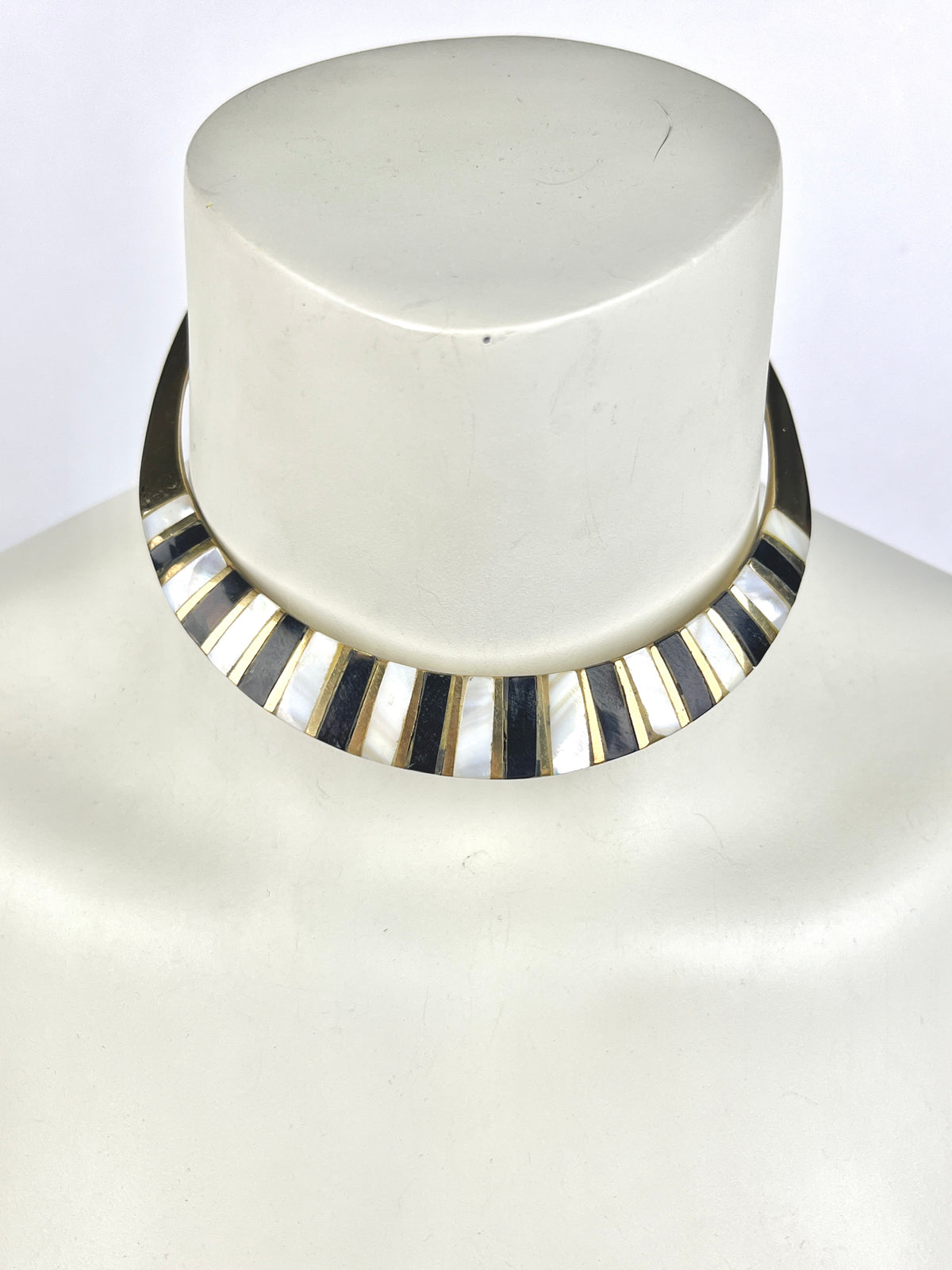 Vintage Brass & Mother of Pearl Necklace