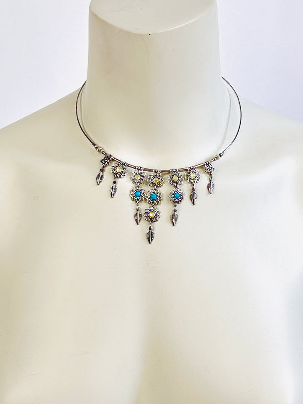 Vintage Sterling & Mother of Pearl Necklace by QT Quoc