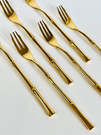 Vintage Gold-Plated Cocktail Forks