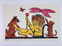 Vintage “King Lion” Lithograph by Marcia Brown, 1974
