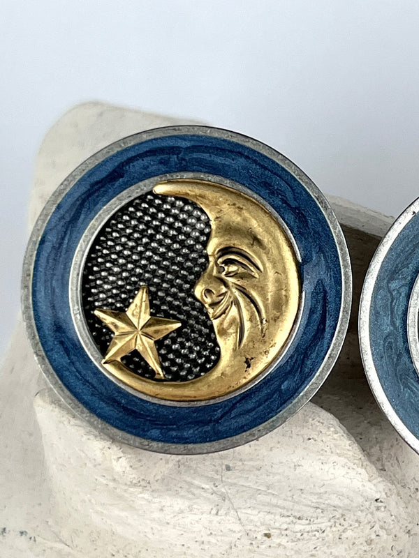 Vintage Celestial Moon & Star Earrings