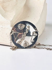 Vintage Handmade Sterling Modernist Necklace