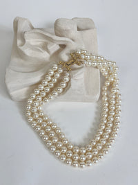 Vintage Multi-strand Faux Pearl Necklace