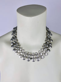 Vintage Textured Disc Collar Necklace