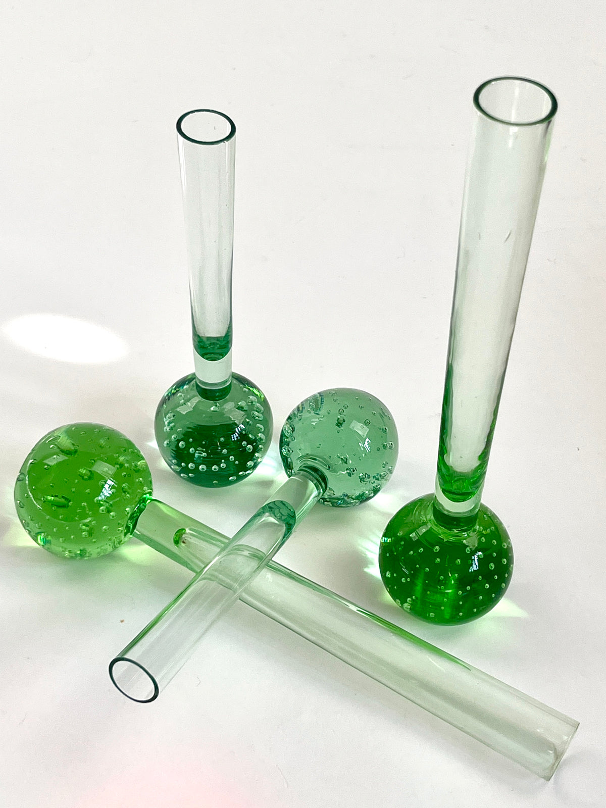 Vintage Mid-Century Danish Blown Glass Bud Vases by Holmegaard