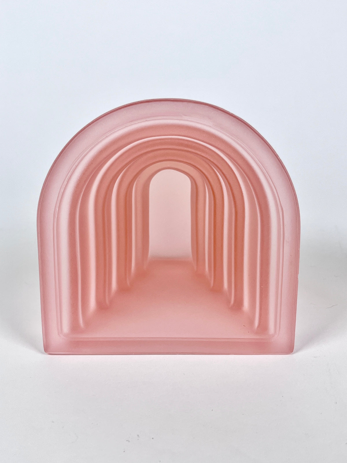 Italian Postmodern Pink Frosted Glass Bookends