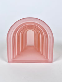 Italian Postmodern Pink Frosted Glass Bookends