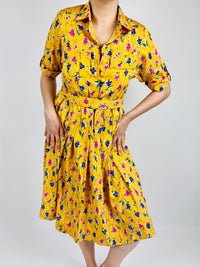 Vintage Yellow Floral Dress