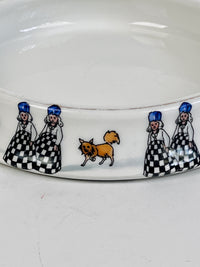 Vintage French Limoges Porcelain Dog Bowl by Chateau