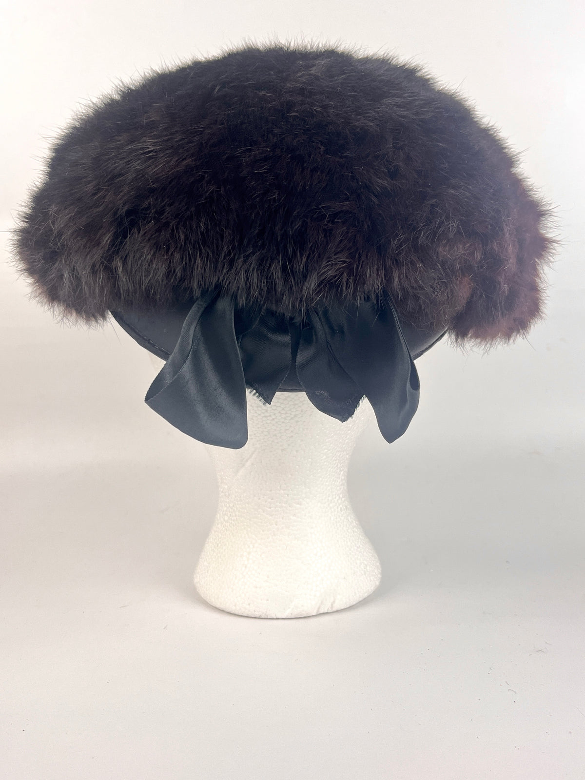 Vintage 50s Brown Genuine Fur Hat
