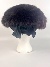 Vintage 50s Brown Genuine Fur Hat