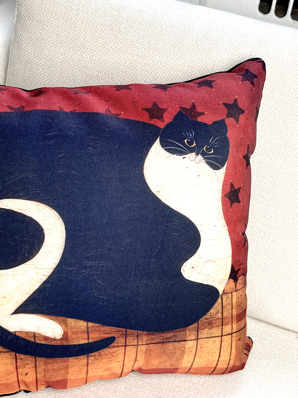 Vintage Cat Throw Pillow by Warren Kimble