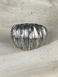 Modernist Sterling Textured Dome Ring, 2 Sizes