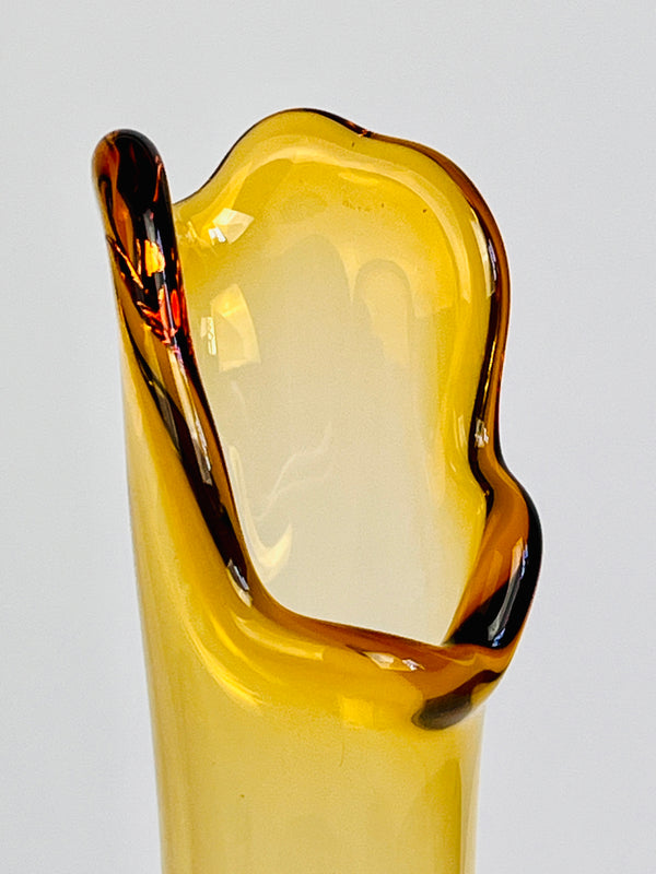 MCM Amber Glass Vase