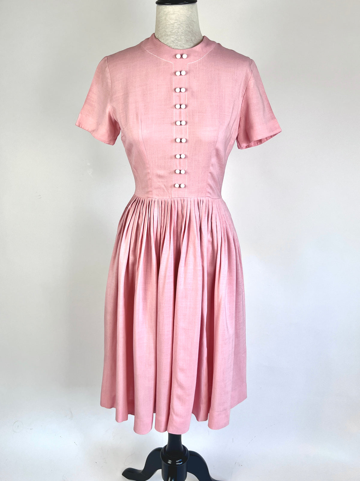 Vintage 1950s Pink PleatedJonathan Logan Dress