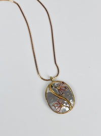 Vintage 1970s Floral Pendant Necklace