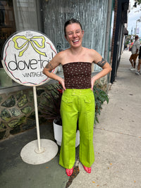 Vintage 1960s Lime Green Denim Pants