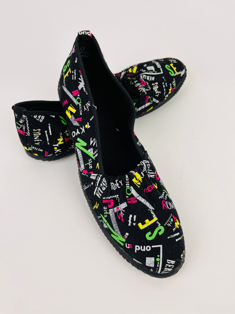 Vintage 90s Printed Canvas Shoes