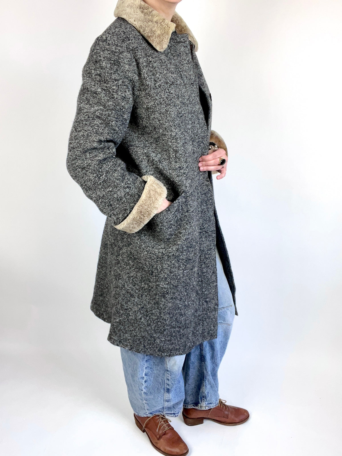 Vintage Wool & Shearling Coat