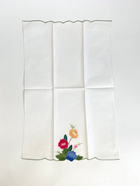 Vintage Floral Linen Guest Towel