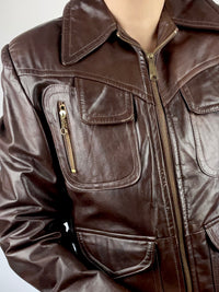 1970s Vintage Brown Leather Jacket