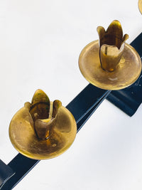 Vintage Mid-Century Modern Brass & Iron Candelabra