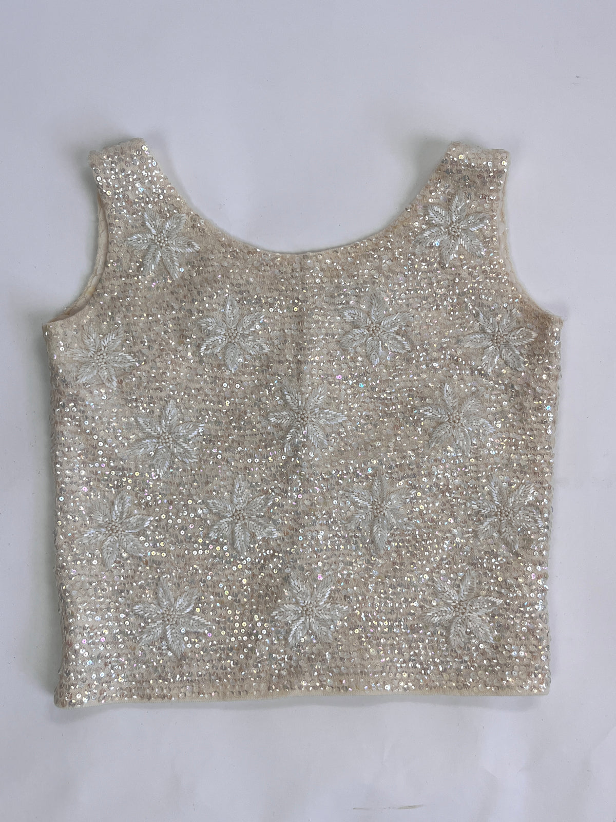 Vintage 1950s Wool & Sequin Top