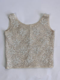 Vintage 1950s Wool & Sequin Top