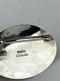 Vintage Modernist Navajo Sterling & Red Jasper Brooch