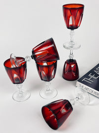 Vintage Red Glass Stemware
