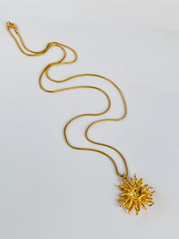 Vintage 90s Double-Sided Sun Face Necklace