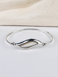 Vintage Modernist Sterling Mother of Pearl Bracelet