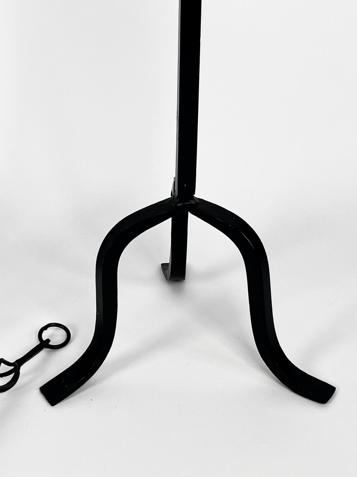 Vintage Wrought Iron Candle Holders & Snuffer, 3pc Set