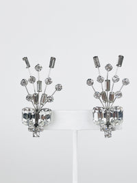 Vintage 1960s Rhinestone Burst Earrings