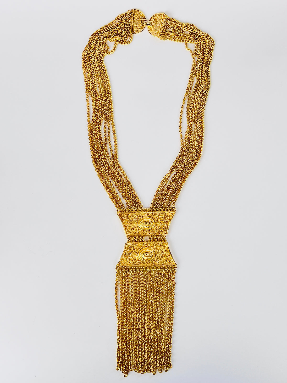 Vintage Goldette Egyptian Revival Pendant Necklace