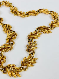 Vintage Gold Tone Leaf Necklace by Napier