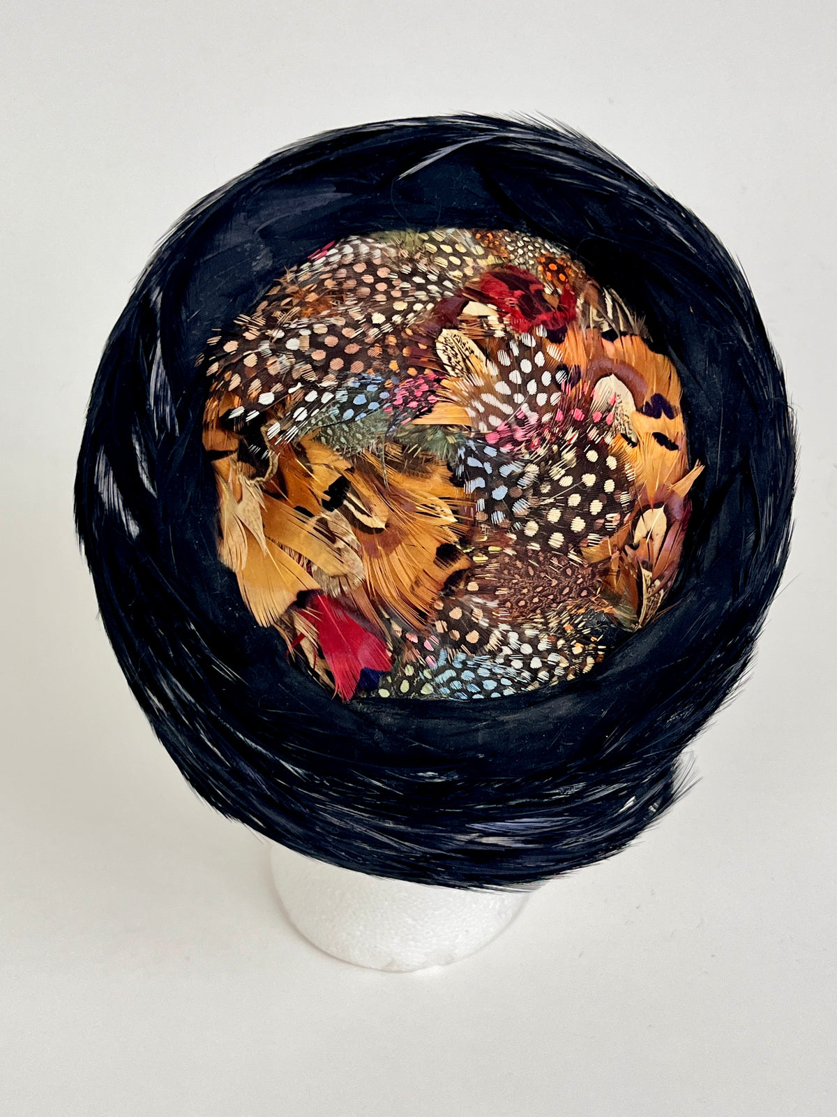 Vintage Pillbox Feather Hat