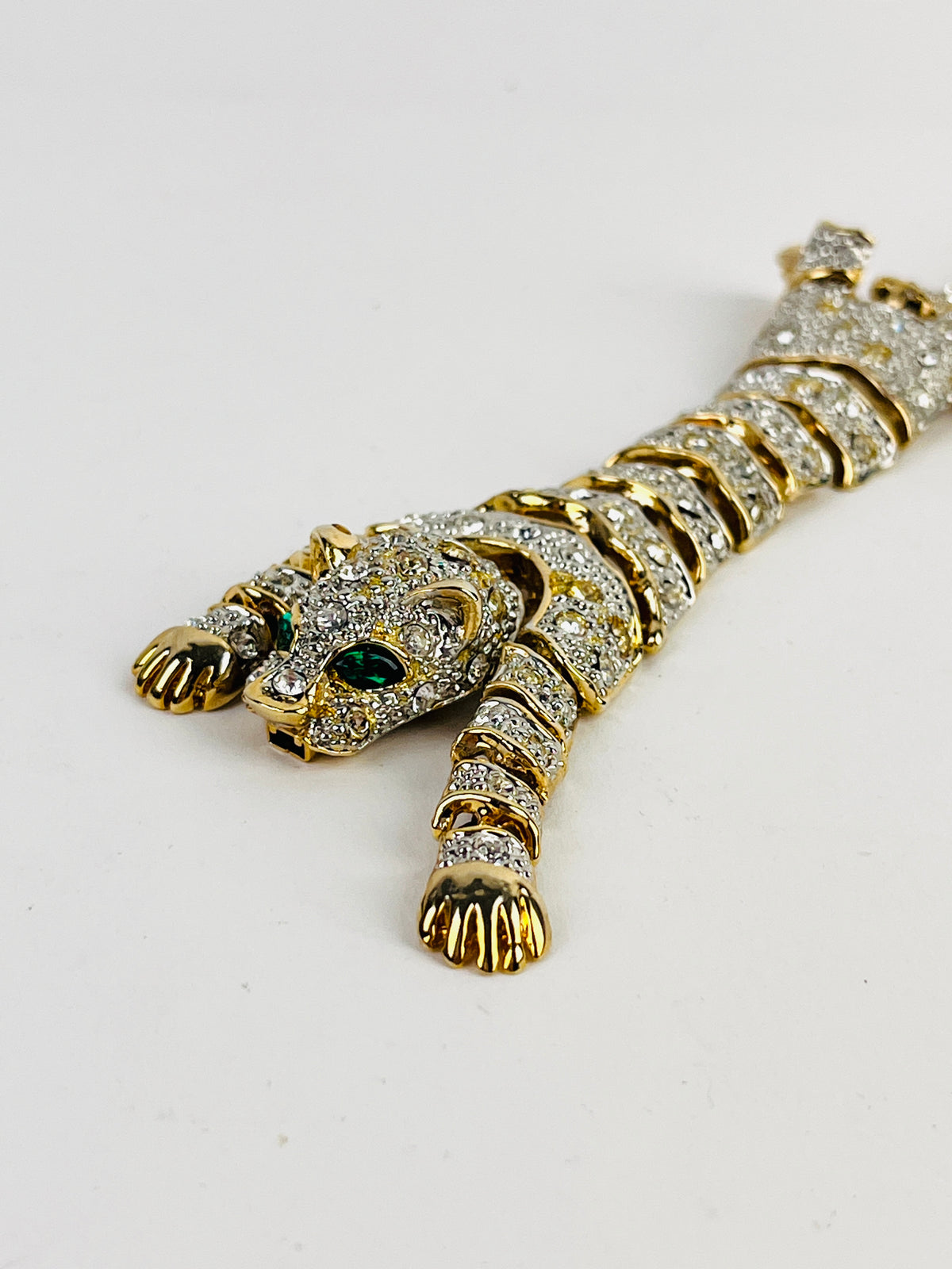 Vintage Rhinestone Leopard Bracelet