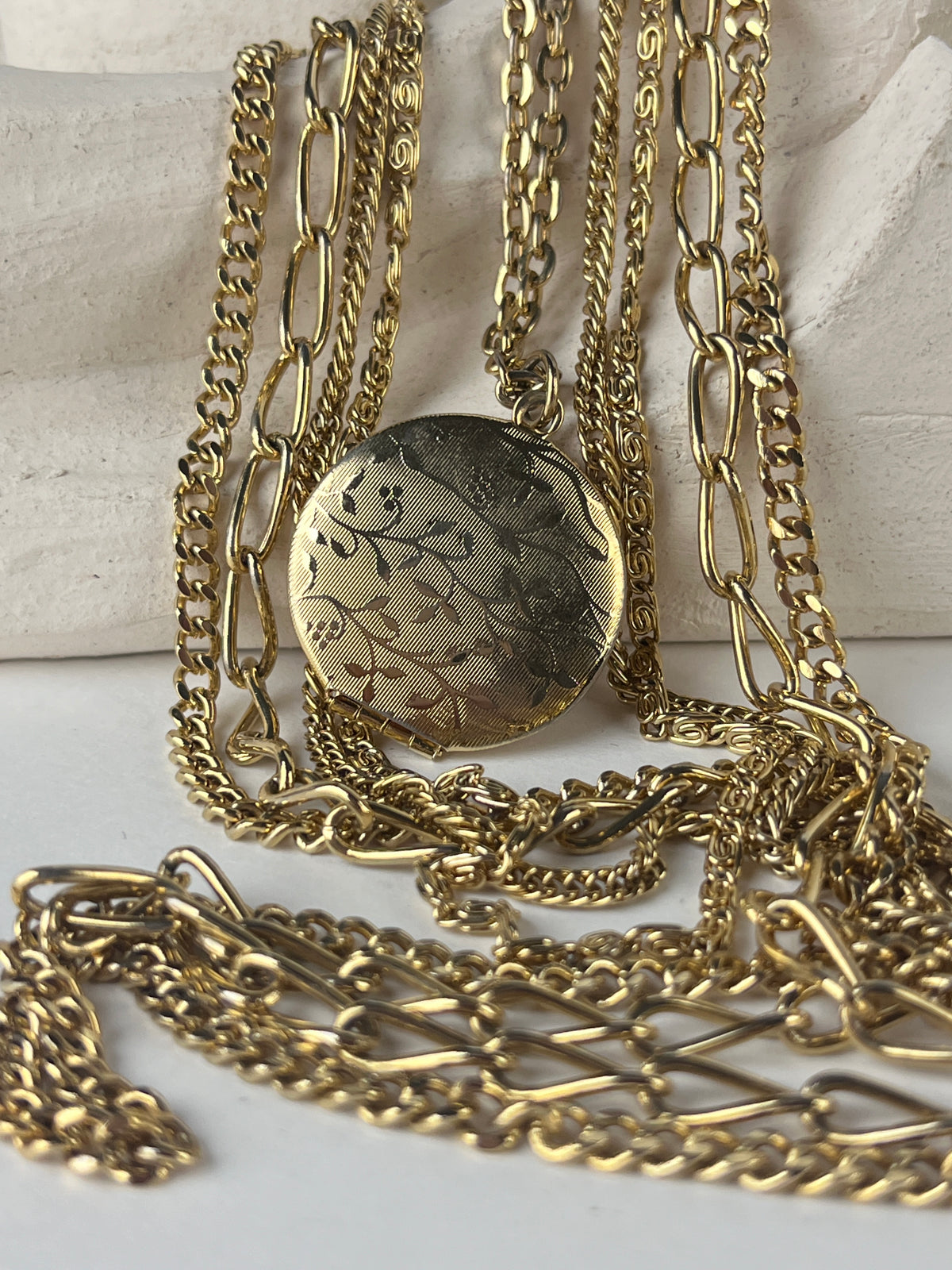 Vintage Multichain Locket Necklace