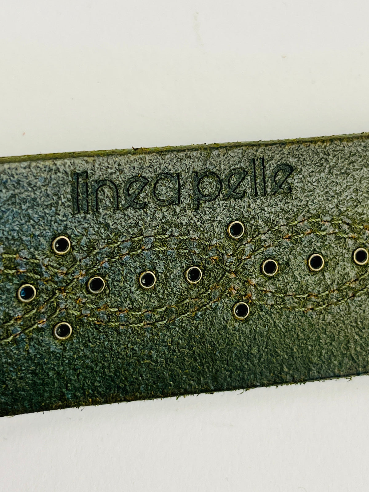 Vintage Green Leather Linea Pelle Belt