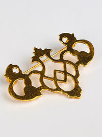 Vintage Gold Tone Filigree Brooch