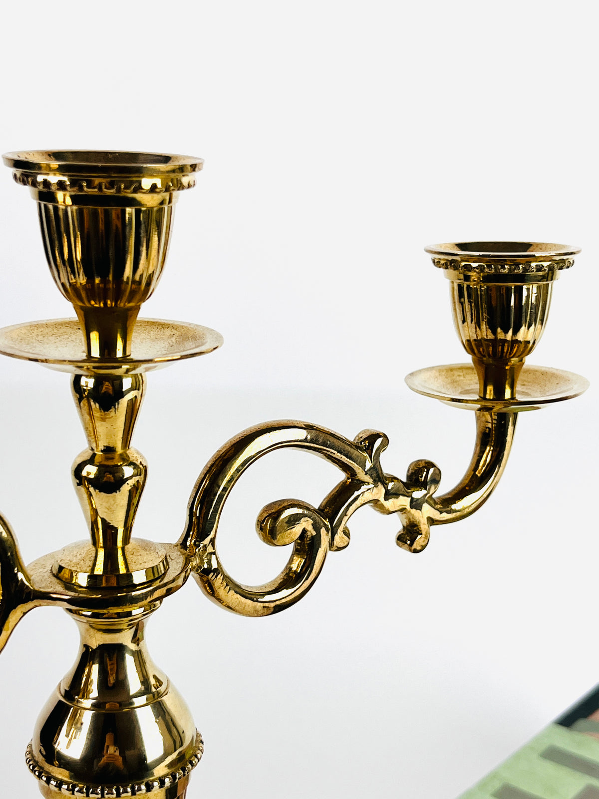 Vintage Brass Candelabras - 2pc Set